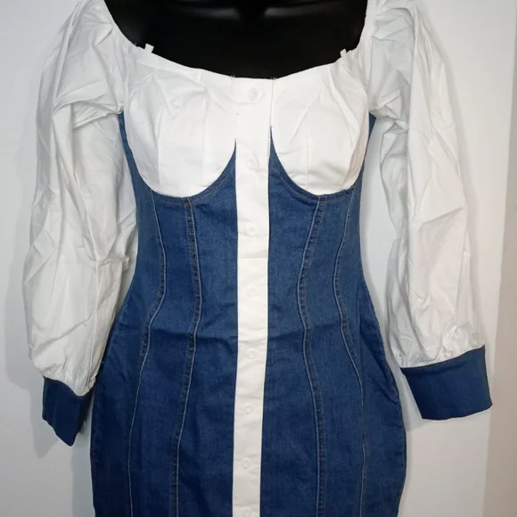 Blue denim dress - Picture 3 of 3